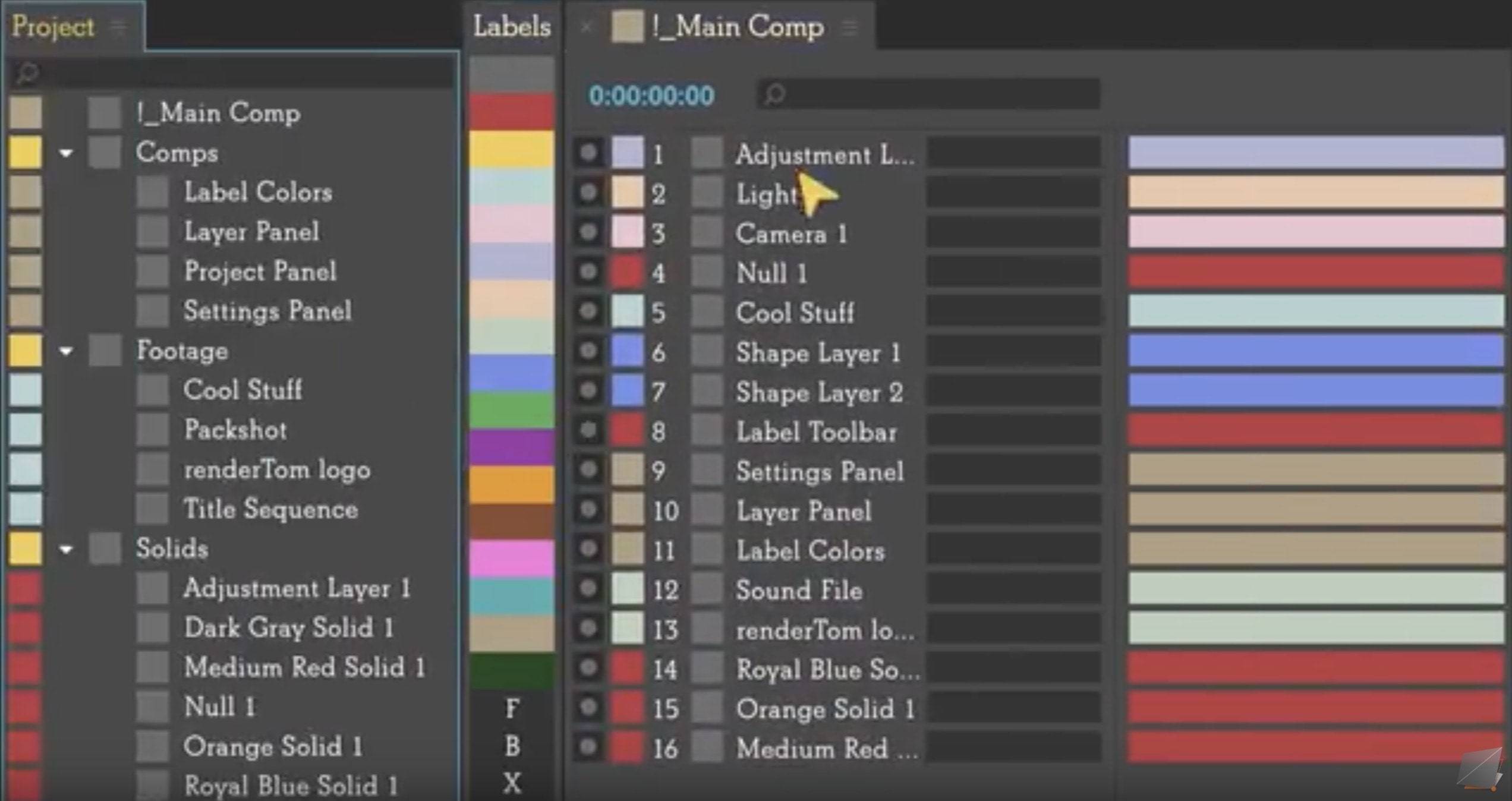 【AE插件】Aescripts Labels AE标签颜色批量管理工具