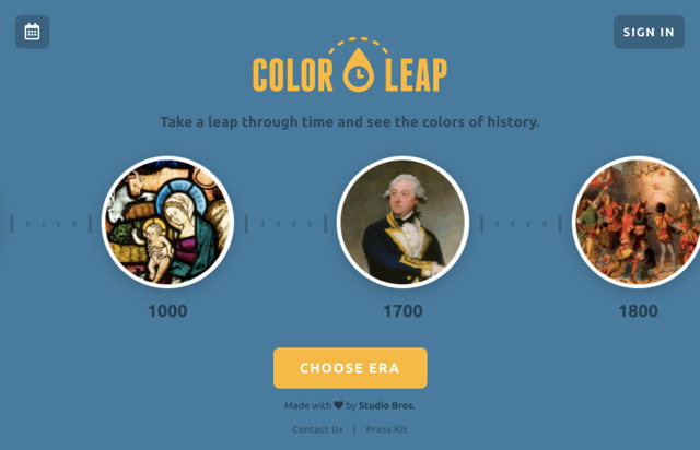 色彩时光机!可查询每个时代流行配色组合的 Color Leap