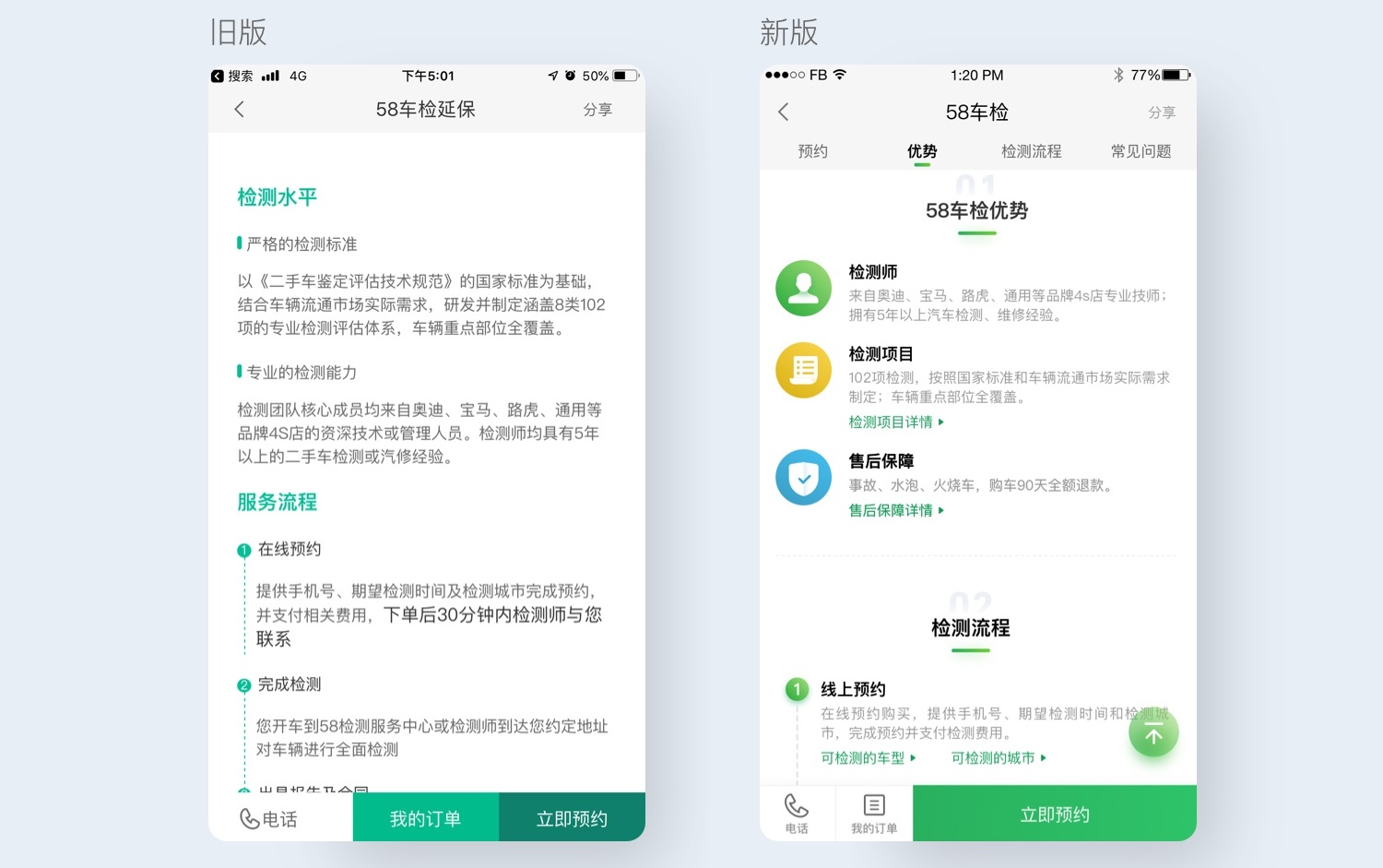 提高12.9%的转化率!58车检改版项目设计过程全方位总结