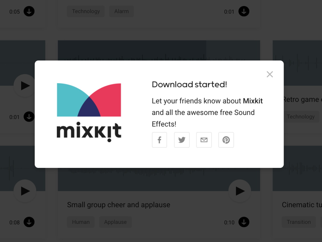 Mixkit 推出新网站!超多音效素材免费下载可商用!