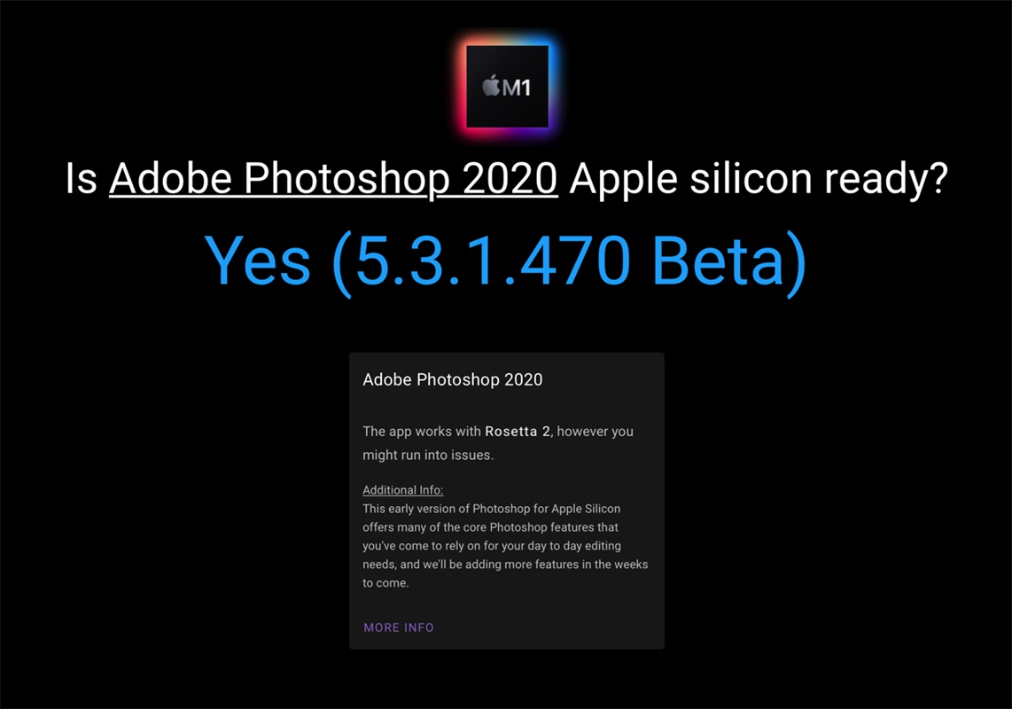 想买Apple M1的笔记本?先来这个网站查询适配软件!